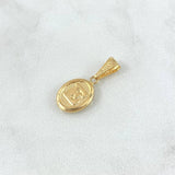 Dije Letra E 0.5gr / 2cm / Ovalada Texturizada Oro Amarillo 18K