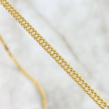 Cadena Cubana Reticulada 5.7gr / 50cm / 3mm Oro Amarillo +3 18K *