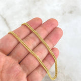 Cadena Cubana Reticulada 5.7gr / 50cm / 3mm Oro Amarillo +3 18K *