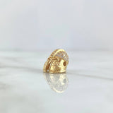 Herraje Casco de Espartano 2.55gr / 1.2cm / Circones Blancos Oro Amarillo 18K *