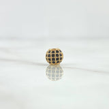 Herraje Bola de Fuego 0.6gr / 6mm Circones Negros Oro Amarillo 18K *