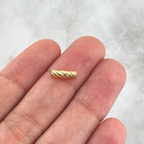 Herraje Cilindro 0.25gr / 1cm / Diamantado Oro Amarillo 18K *