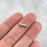 Herraje Cilindro 0.25gr / 1cm / Diamantado Oro Blanco 18K *