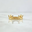 Anillo Corona Puente 1.7gr / T5 1/2 / Circones Blancos Oro Amarillo 18K ©