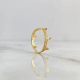 Anillo Corona Puente 1.7gr / T5 1/2 / Circones Blancos Oro Amarillo 18K ©