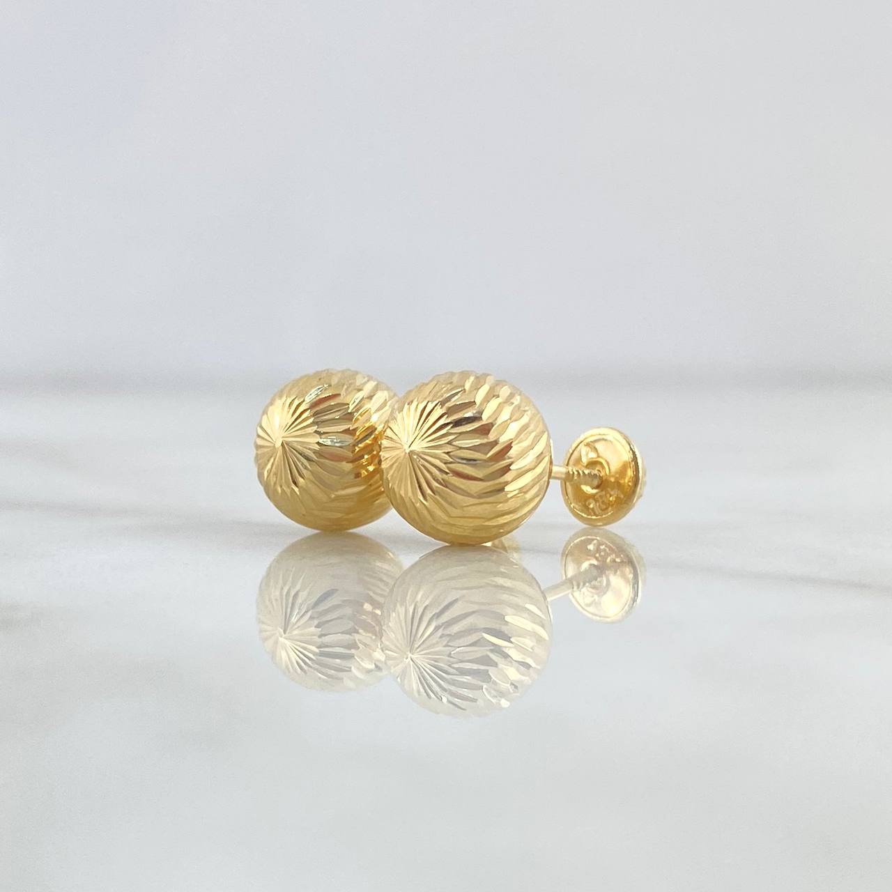 Topos Bola 1.55gr / 9mm Diamantados Oro Amarillo 18K ©