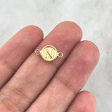 Herraje Letra N 0.4gr / 1.3cm / Circulo Mate Oro Amarillo 18K