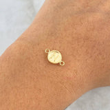 Herraje Letra N 0.35gr / 1.3cm / Circulo Mate Oro Amarillo 18K