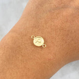 Herraje Letra P 0.4gr / 1.3cm / Circulo Mate Oro Amarillo 18K