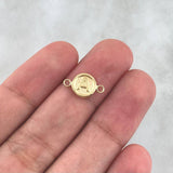 Herraje Letra A 0.35gr / 1.3cm / Circulo Mate Oro Amarillo 18K