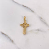 Dije Cruz Penitencia 2.7gr / 3.5cm / Circones Blancos Oro Amarillo 18K #