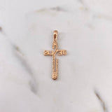 Dije Cruz Jesus 2.45gr / 3.7cm / Circones Negros Oro Rosa 18K #