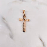 Dije Cruz Jesus 2.45gr / 3.7cm / Circones Negros Oro Rosa 18K #