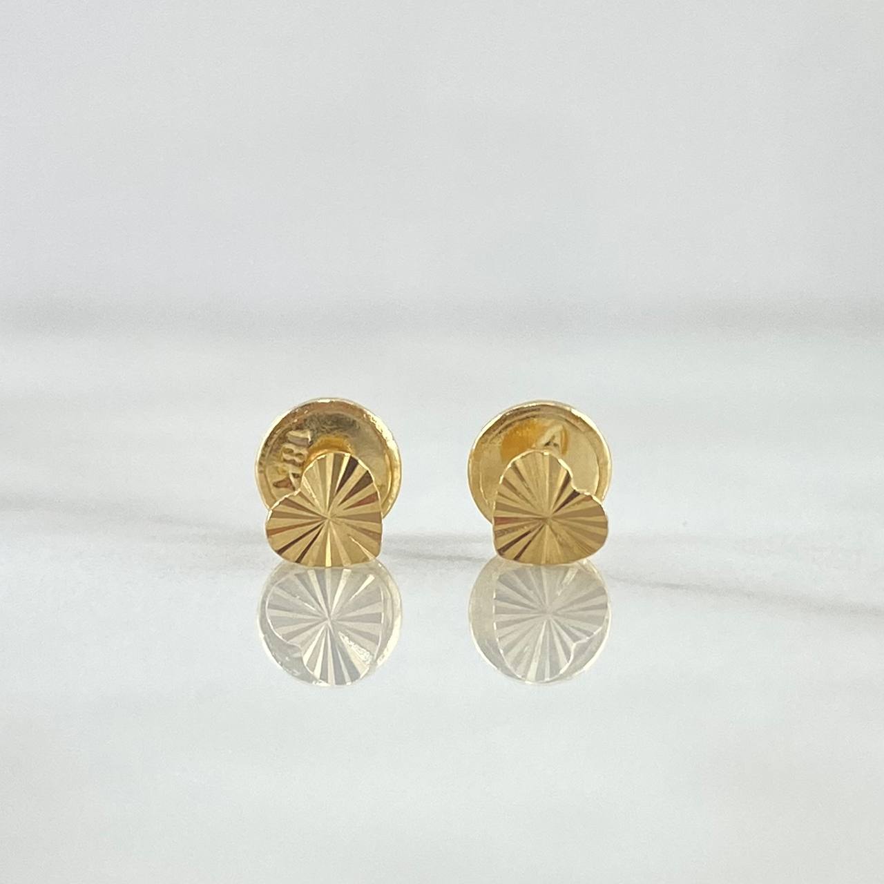 Topos Corazón Plano 0.45gr / 4mm Diamantados Oro Amarillo 18K *