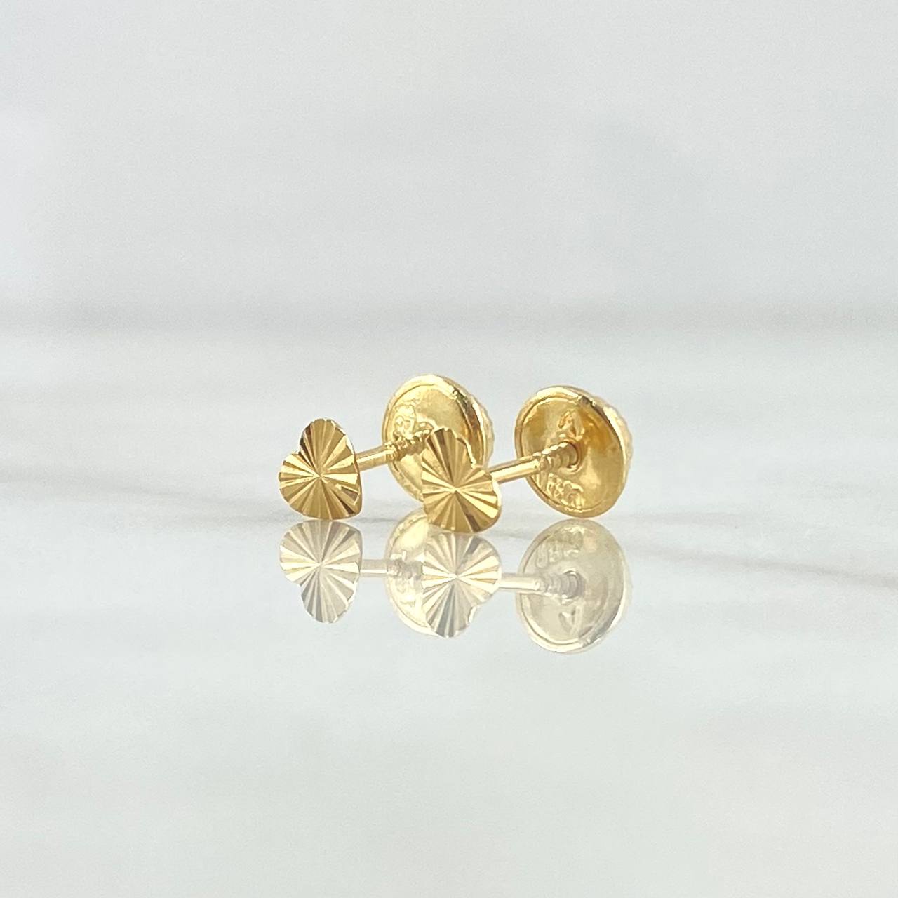 Topos Corazón Plano 0.45gr / 4mm Diamantados Oro Amarillo 18K *