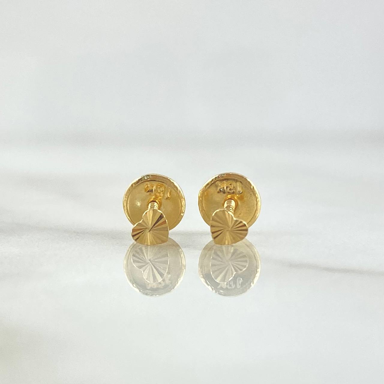 Topos Corazón Plano 0.4gr / 3mm Diamantados Oro Amarillo 18K ©