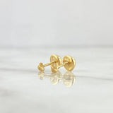 Topos Corazón Plano 0.4gr / 3mm Diamantados Oro Amarillo 18K ©