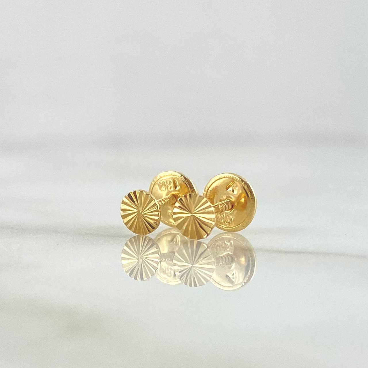 Topos Circulo  0.55gr / 6mm Diamantado Oro Amarillo 18K