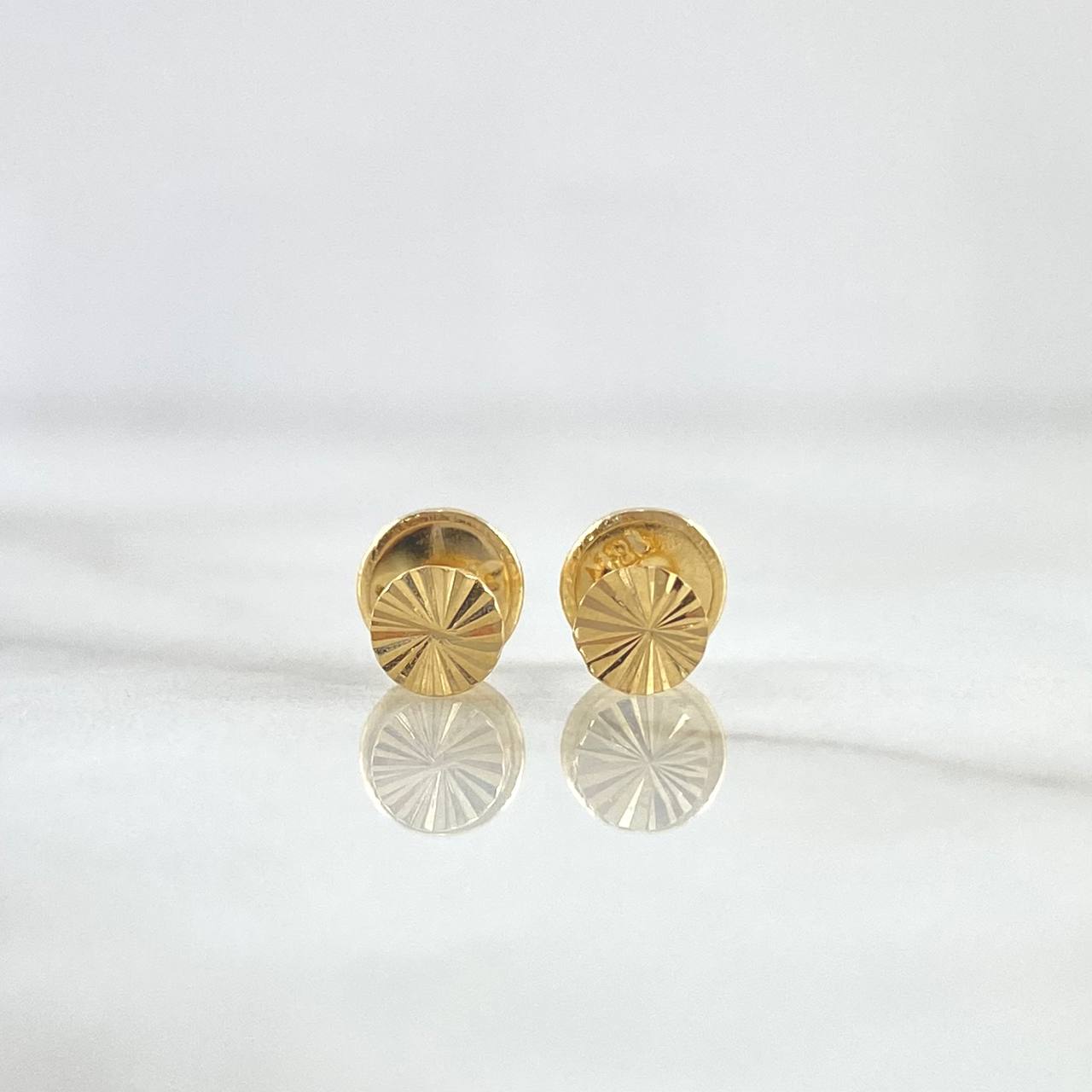 Topos Circulo  0.55gr / 6mm Diamantado Oro Amarillo 18K