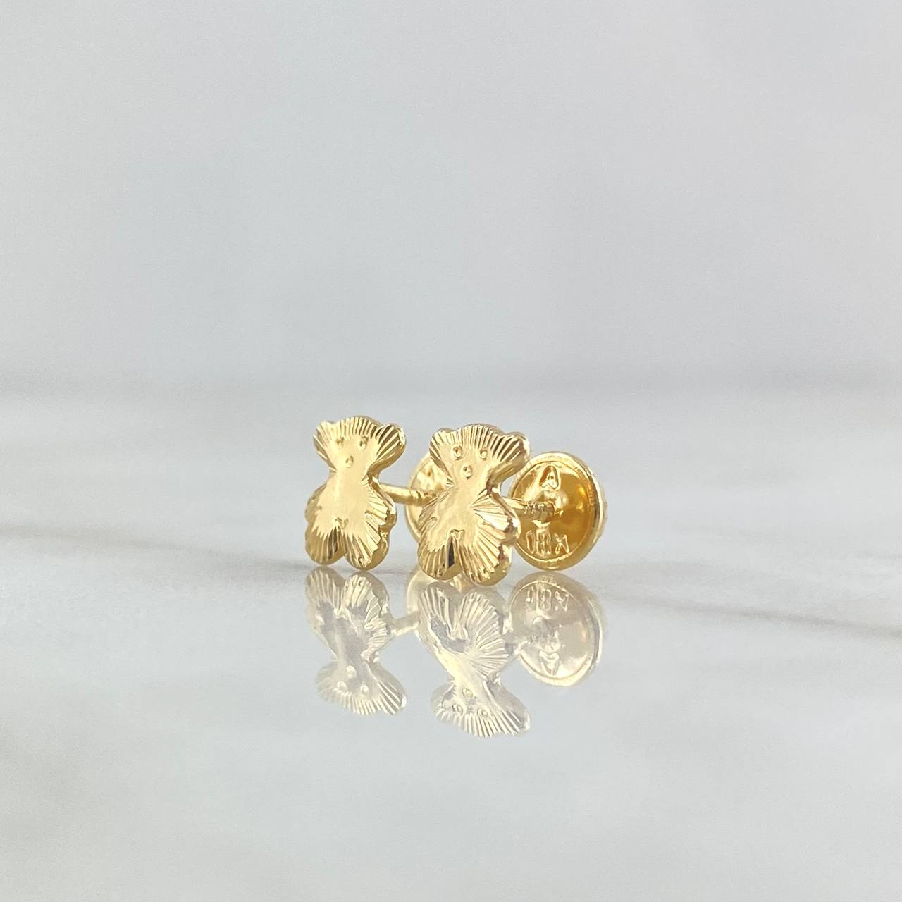 Topos Oso TS 0.65gr / 7mm Bordes Diamantados Oro Amarillo 18K ©