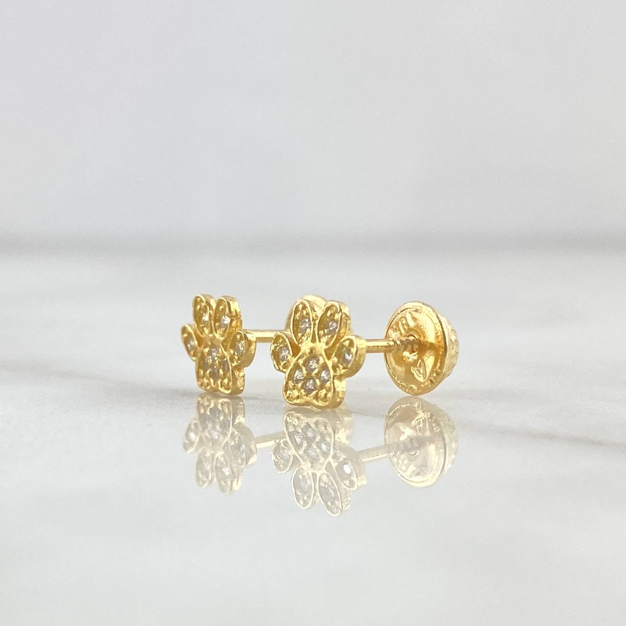 Topos Huella 1gr / 6mm Circones Blancos Oro Amarillo 18K ©