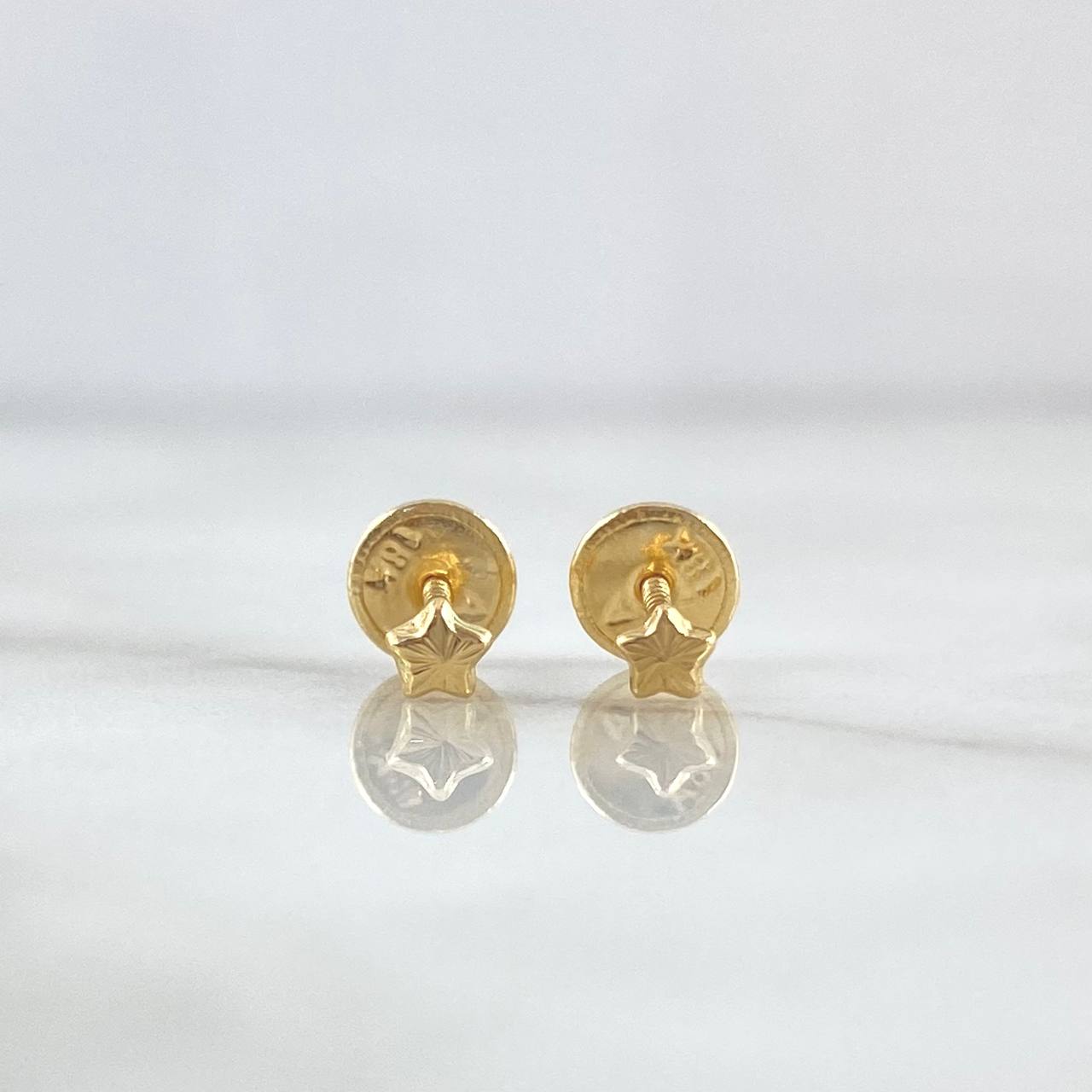 Topos Estrellas 0.4gr / 3mm Diamantadas Oro Amarillo 18K ©