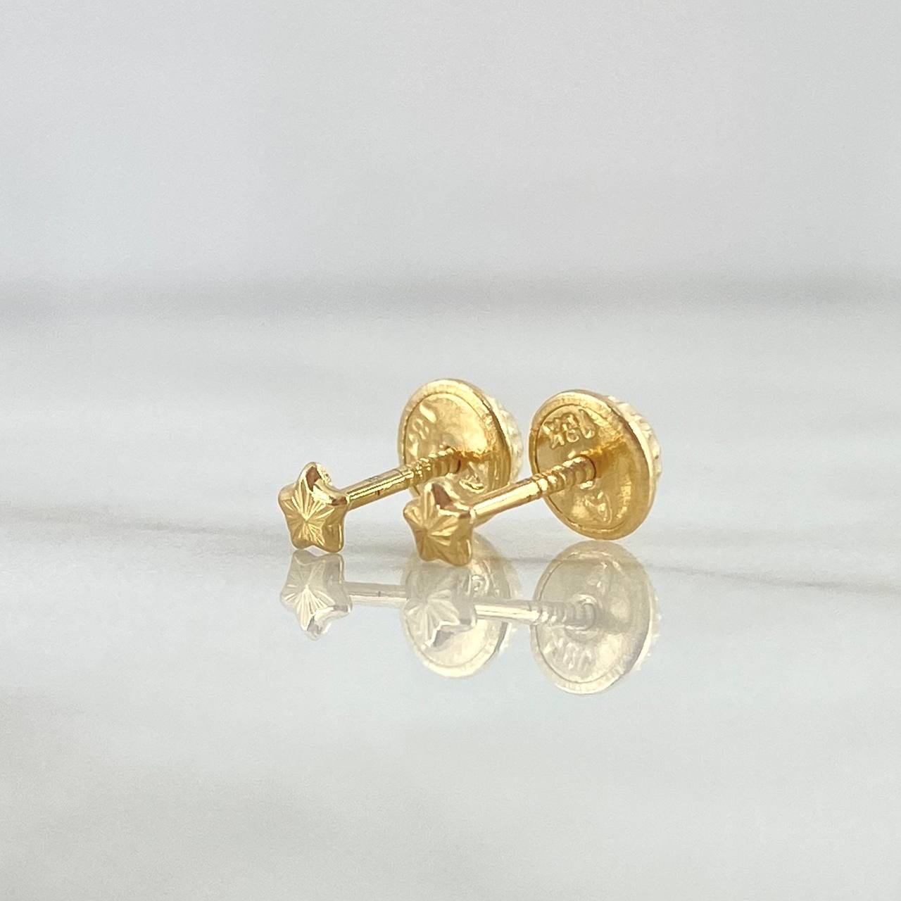 Topos Estrella 0.4gr / 3mm Diamantada Oro Amarillo 18K *