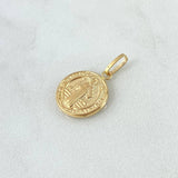 Dije San Benito 0.85gr / 1.9cm / Mate Liso Circular Oro Amarillo 18K