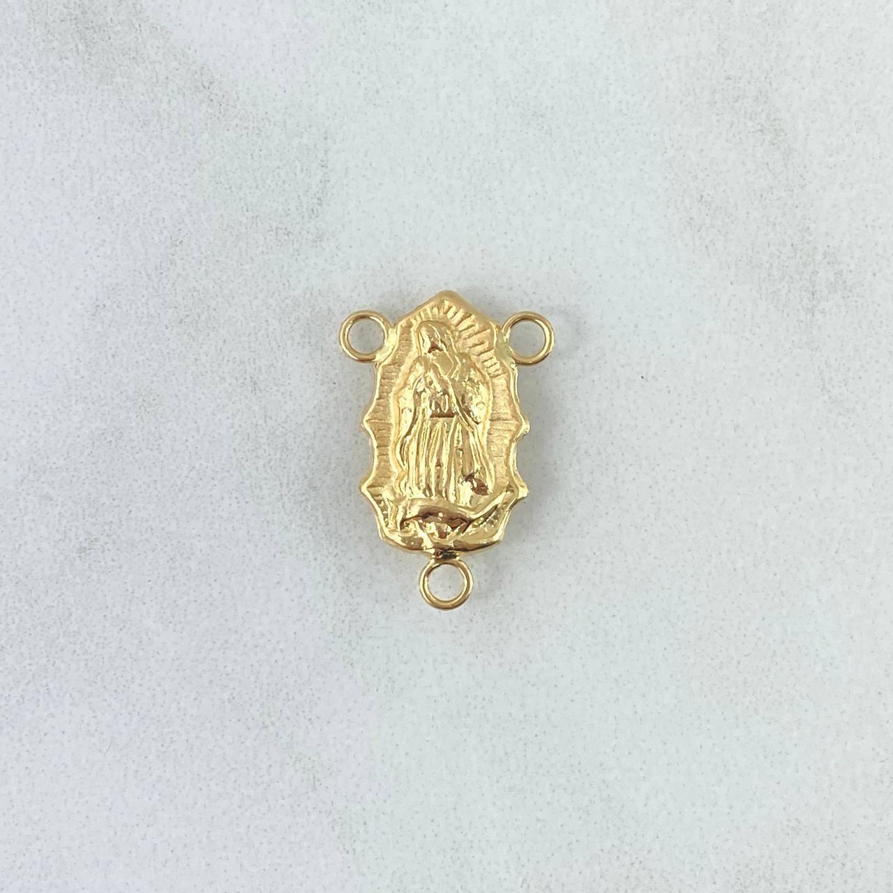 Herraje Crucero Virgen Guadalupe 0.7gr / 1.9cm / Silueta - Mate - Lisa - Troquelada Oro Amarillo 18K