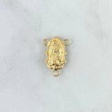 Herraje Crucero Virgen Guadalupe 0.7gr / 1.9cm / Silueta - Mate - Lisa - Troquelada Oro Amarillo 18K