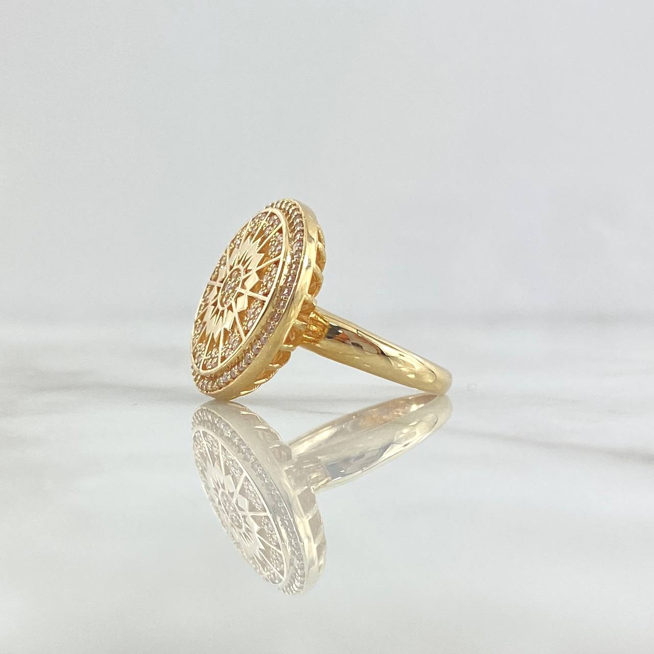 Anillo Caleidoscopio 6.75gr / T6 / Circones Blancos Oro Amarillo 18K ©