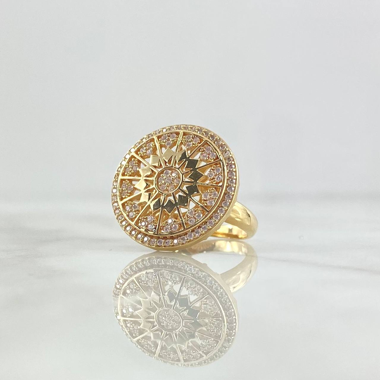 Anillo Caleidoscopio 6.75gr / T6 / Circones Blancos Oro Amarillo 18K ©