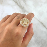 Anillo Caleidoscopio 6.75gr / T6 / Circones Blancos Oro Amarillo 18K ©