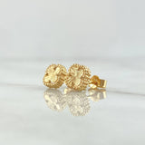 Topos Trebol VCyA 2gr / 7mm Diamantado-Borde Punteado Mate Oro Amarillo Nac.Esp. 18K