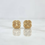 Topos Treból VCyA 2.1gr / 7.5mm Diamantado Punteado Broche Mariposa Oro Amarillo Nac.Esp. 18K *