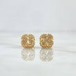 Topos Trebol VCyA 2gr / 7mm Diamantado-Borde Punteado Mate Oro Amarillo Nac.Esp. 18K