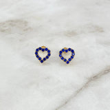 Topos Corazon 2.35gr / Broche Mariposa-Circones Azules Oro Amarillo