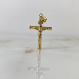 Dije Cristo Cruz 1.25gr / 3.5cm / Baston Atornillado Oro Amarillo