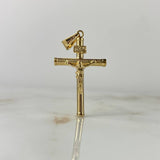 Dije Cristo Cruz 1.6gr / 4.3cm / Baston Atornillado Oro Amarillo