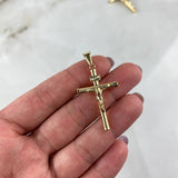 Dije Cristo Cruz 1.65gr / 4.3cm / Baston Atornillado Oro Amarillo