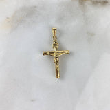 Dije Cristo Cruz 1.7gr / 4.3cm / Baston Liso Oro Amarillo