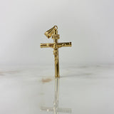 Dije Cristo Cruz 1.2gr / 3.6cm / Baston Liso Oro Amarillo