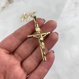 Dije Cristo Cruz 2.95gr / 5.6cm / Baston Liso Oro Amarillo