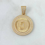 Fabricacion Bajo Pedido Dije Medallon Letra Personalizable 8gr / Diamantada Circones Blancos Oro Amarillo 18K