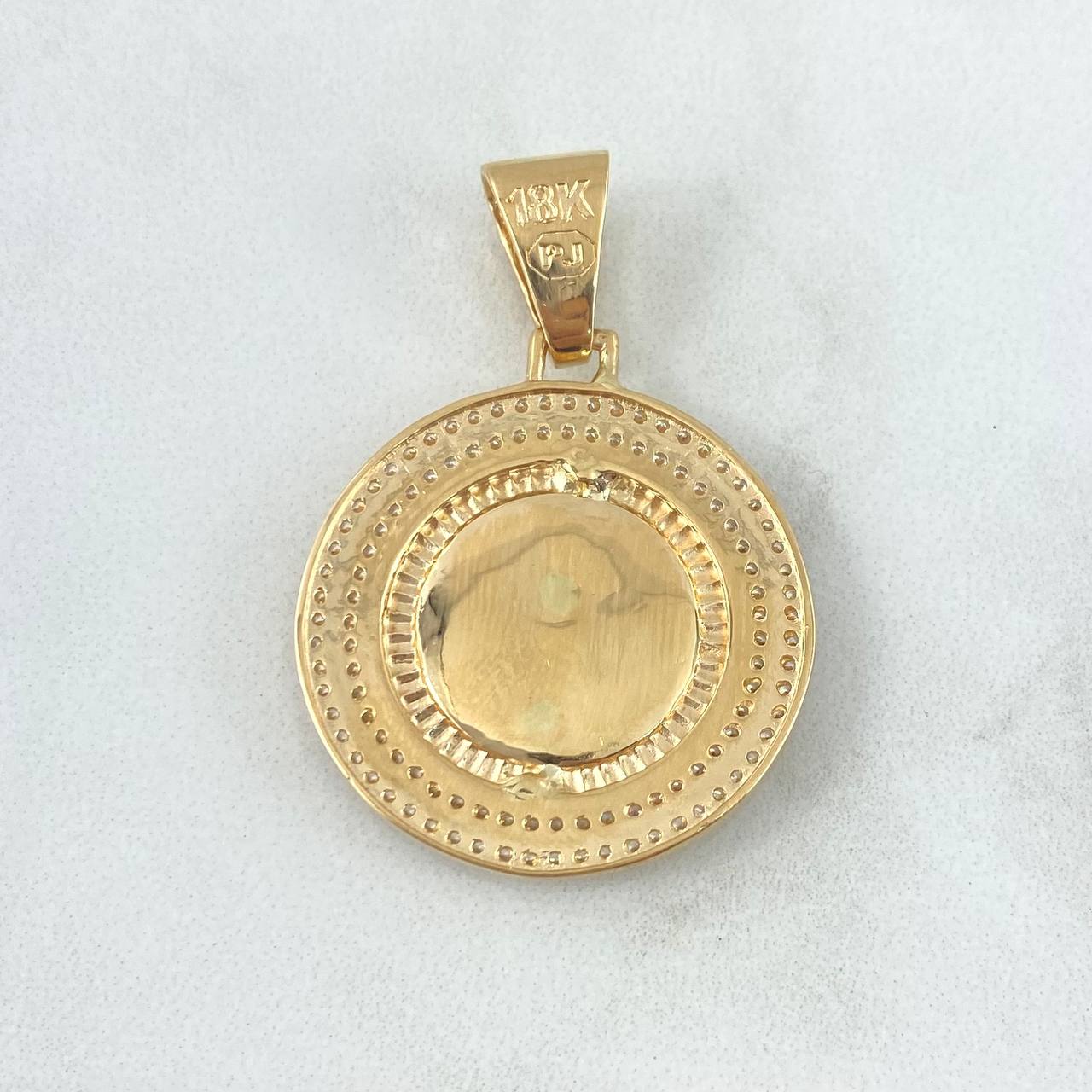 Fabricacion Bajo Pedido Dije Medallon Letra Personalizable 8gr / Diamantada Circones Blancos Oro Amarillo 18K