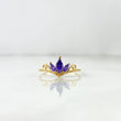 Anillo Tiara Corona 1.25gr / T7 1/4 / Puntos Circones Morados Oro Amarillo *