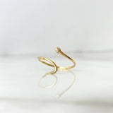 Anillo Serpiente 0.85gr / T8 1/2 / Circones Blancos Oro Amarillo *