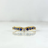 Anillo Tiara 1.65gr / T6 1/2 / Circones Azules Blanco Oro Amarillo