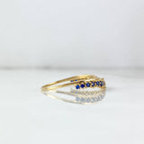 Anillo Tiara 1.65gr / T6 1/2 / Circones Azules Blanco Oro Amarillo