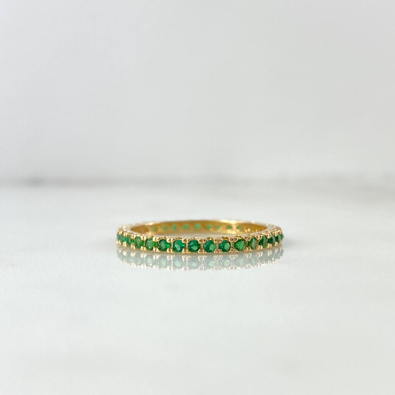 Anillo Churumbela 2.05gr / T7 1/4 / Circones Verdes Oro Amarillo